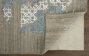 HomeRoots 4' Hand-Woven Pink and Blue Abstract Area Rug - Unique Distressed Design for Cozy Living Spaces 4' X 6' 513589