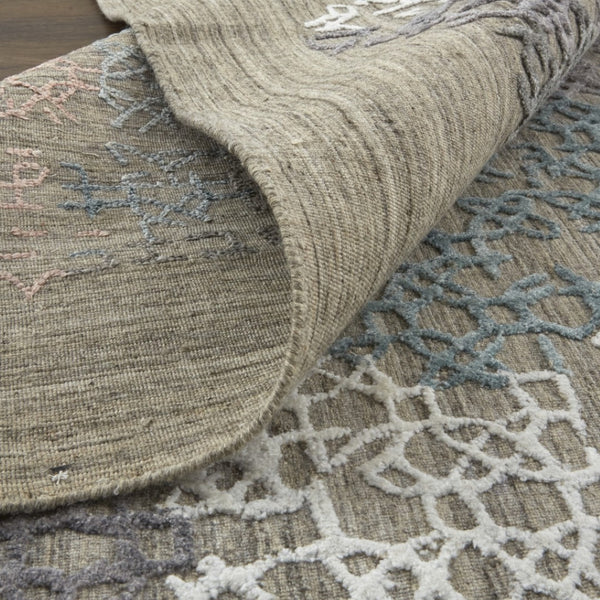 HomeRoots 4' Hand-Woven Pink and Blue Abstract Area Rug - Unique Distressed Design for Cozy Living Spaces 12' X 15' 513596