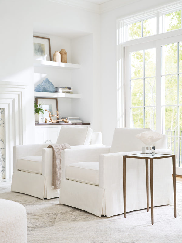 Lexington Barclay Butera Beach Club Swivel Chair - Elegant Upholstered Seating With Ultra Down Cushion For Ultimate Comfort   5135-11sw-40