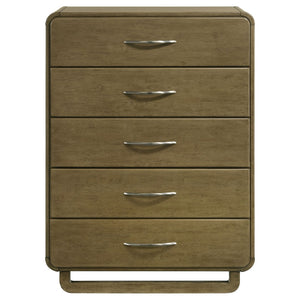 English Elm Tully Nutmeg 5-Drawer Chest - Modern Storage Solution With Warm Finish For Bedroom Elegance B062P374093-GIGA