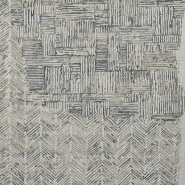 HomeRoots 4' Hand-Woven Blue and Ivory Abstract Area Rug for Modern Coastal Living - Unique Artisan Design 10' X 14' 513602