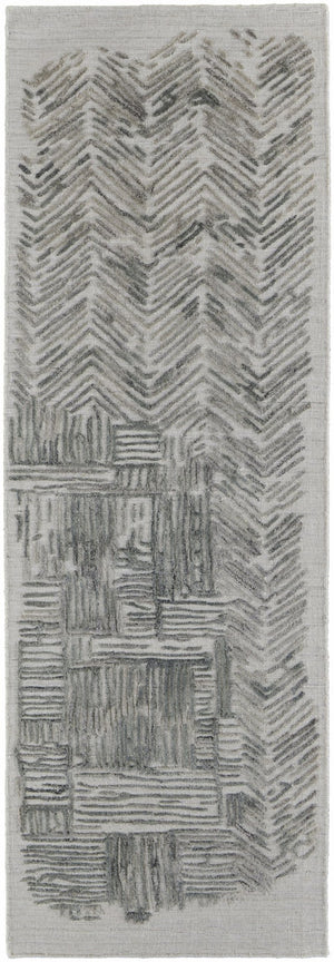 HomeRoots 4' Hand-Woven Blue and Ivory Abstract Area Rug for Modern Coastal Living - Unique Artisan Design 8' Runner 513604