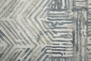 HomeRoots 4' Hand-Woven Blue and Ivory Abstract Area Rug for Modern Coastal Living - Unique Artisan Design 8' Runner 513604