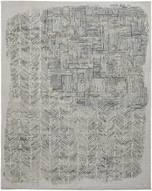 HomeRoots 4' Hand-Woven Blue and Ivory Abstract Area Rug for Modern Coastal Living - Unique Artisan Design 2' X 3' 513606