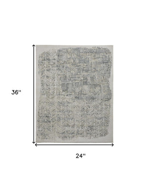 HomeRoots 4' Hand-Woven Blue and Ivory Abstract Area Rug for Modern Coastal Living - Unique Artisan Design 2' X 3' 513606