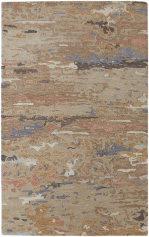 Homeroots 8' X 10' Tan And Blue Wool Abstract Hand Tufted Area Rug Tan,Blue Wool 513609