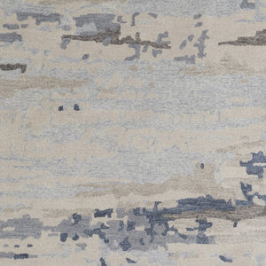 Homeroots 10' X 14' Blue And Gray Abstract Hand Tufted Area Rug  Wool Blend 513646