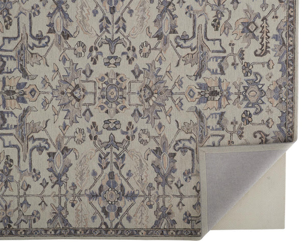 Homeroots 4' X 6' Ivory And Gray Wool Floral Tufted Handmade Stain Resistant Area Rug Ivory,Gray Wool 513655