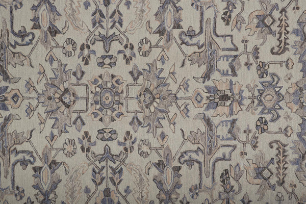 Homeroots 4' X 6' Ivory And Gray Wool Floral Tufted Handmade Stain Resistant Area Rug Ivory,Gray Wool 513655