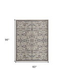 Homeroots 5' X 8' Ivory And Gray Wool Floral Tufted Handmade Stain Resistant Area Rug Ivory,Gray Wool 513656