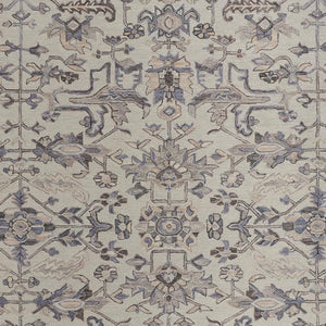 Homeroots 8' X 10' Ivory And Gray Wool Floral Tufted Handmade Stain Resistant Area Rug Ivory,Gray Wool 513657