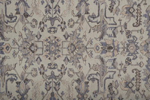 Homeroots 8' X 10' Ivory And Gray Wool Floral Tufted Handmade Stain Resistant Area Rug Ivory,Gray Wool 513657