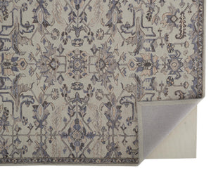 Homeroots 9' X 12' Ivory And Gray Wool Floral Tufted Handmade Stain Resistant Area Rug Ivory,Gray Wool 513658