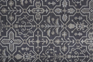 HomeRoots 5' Elegant Blue Gray Floral Hand-Tufted Wool Area Rug - Durable, Stain-Resistant, Unique Design 5' X 8' 513662