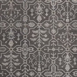 HomeRoots 5' Elegant Blue Gray Floral Hand-Tufted Wool Area Rug - Durable, Stain-Resistant, Unique Design 5' X 8' 513668