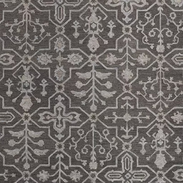 HomeRoots 5' Elegant Blue Gray Floral Hand-Tufted Wool Area Rug - Durable, Stain-Resistant, Unique Design 5' X 8' 513668