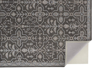 HomeRoots 5' Elegant Blue Gray Floral Hand-Tufted Wool Area Rug - Durable, Stain-Resistant, Unique Design 9' X 12' 513670