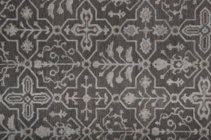 HomeRoots 5' Elegant Blue Gray Floral Hand-Tufted Wool Area Rug - Durable, Stain-Resistant, Unique Design 9' X 12' 513670