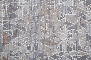 HomeRoots 5' Modern Abstract Distressed Area Rug in Blue-Gray and Orange for Stylish, Durable Home Decor 5' X 8' 513680