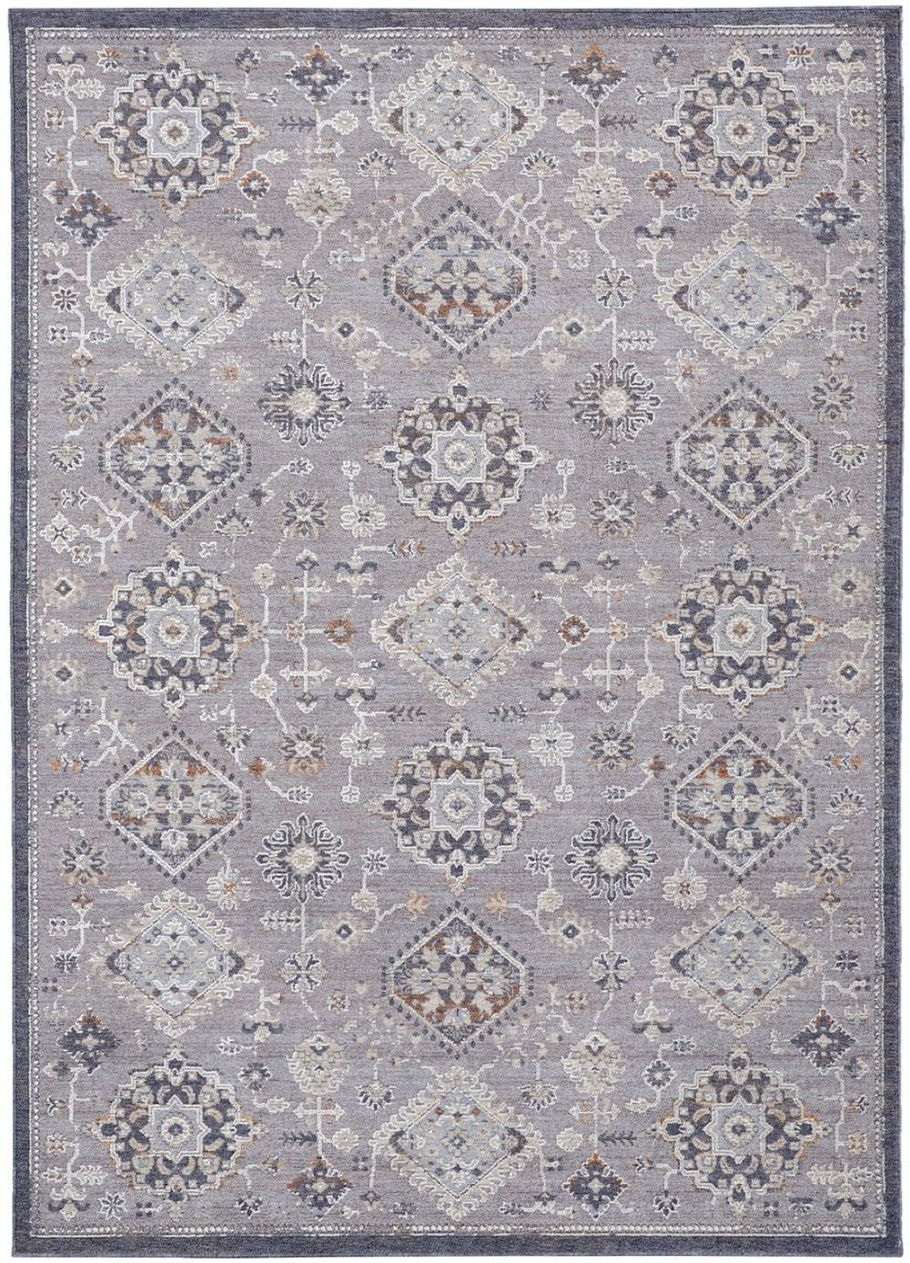 HomeRoots 12' Gray Charcoal and Orange Floral Area Rug – Durable, Stain-Resistant Design for Modern Living Spaces 12' X 15' 513713
