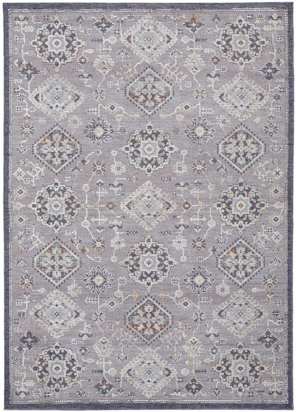 HomeRoots 12' Gray Charcoal and Orange Floral Area Rug – Durable, Stain-Resistant Design for Modern Living Spaces 12' X 15' 513713