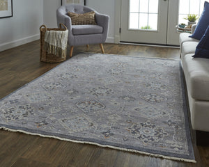 HomeRoots 12' Gray Charcoal and Orange Floral Area Rug – Durable, Stain-Resistant Design for Modern Living Spaces 12' X 15' 513713
