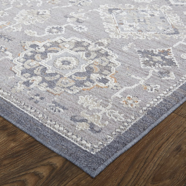 HomeRoots 12' Gray Charcoal and Orange Floral Area Rug – Durable, Stain-Resistant Design for Modern Living Spaces 12' X 15' 513713