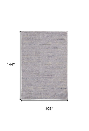 HomeRoots 9' Gray and Ivory Striped Distressed Area Rug - Soft, Durable, and Stain-Resistant for Modern Homes 9' X 12' 513719
