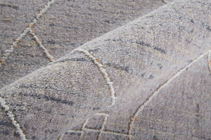 HomeRoots 9' Gray and Ivory Striped Distressed Area Rug - Soft, Durable, and Stain-Resistant for Modern Homes 9' X 12' 513719