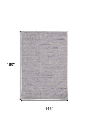 HomeRoots 9' Gray and Ivory Striped Distressed Area Rug - Soft, Durable, and Stain-Resistant for Modern Homes 12' X 15' 513722
