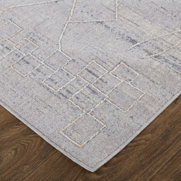HomeRoots 9' Gray and Ivory Striped Distressed Area Rug - Soft, Durable, and Stain-Resistant for Modern Homes 12' X 15' 513722