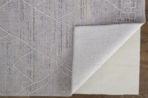 HomeRoots 9' Gray and Ivory Striped Distressed Area Rug - Soft, Durable, and Stain-Resistant for Modern Homes 12' X 15' 513722