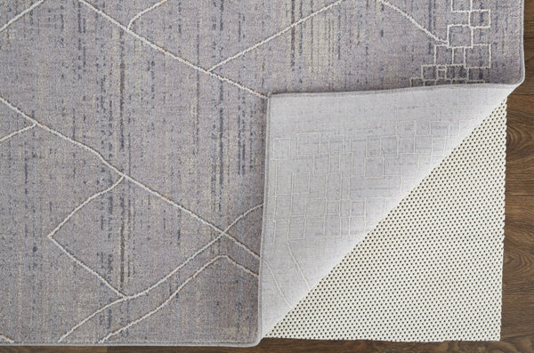 HomeRoots 9' Gray and Ivory Striped Distressed Area Rug - Soft, Durable, and Stain-Resistant for Modern Homes 12' X 15' 513722