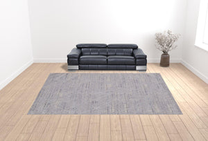 HomeRoots 9' Gray and Ivory Striped Distressed Area Rug - Soft, Durable, and Stain-Resistant for Modern Homes 12' X 15' 513722