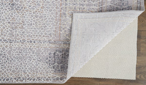 Homeroots 5' X 8' Gray And Ivory Floral Power Loom Distressed Area Rug  Polyester 513725