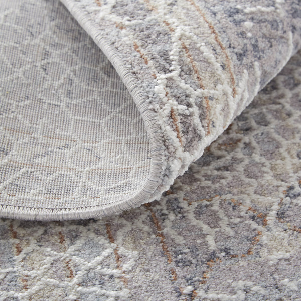 Homeroots 5' X 8' Gray And Ivory Floral Power Loom Distressed Area Rug  Polyester 513725