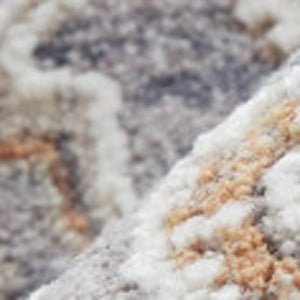 Floral Area Rug Power Loomed Stain Resistant Polyester Blend for Living or Dining Room Accent