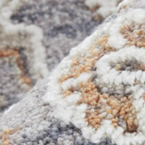 Floral Area Rug Power Loomed Stain Resistant Polyester Blend for Living or Dining Room Accent