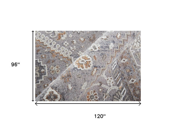 Floral Area Rug Power Loomed Stain Resistant Polyester Blend for Living or Dining Room Accent