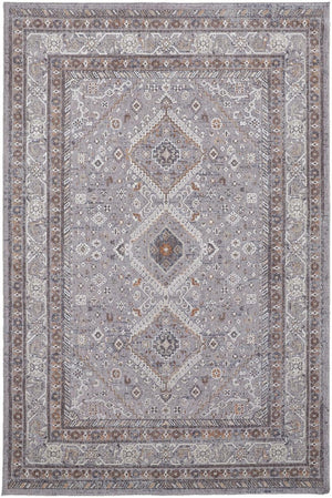 Floral Area Rug Power Loomed Stain Resistant Polyester Blend for Living or Dining Room Accent