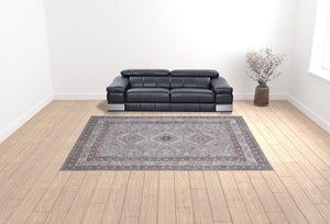 HomeRoots 10' Elegant Gray, Orange, and Ivory Floral Area Rug – Stain-Resistant, Power-Loomed Design for Comfort 10' X 13' 513738