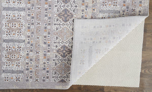 HomeRoots 12' Geometric Distressed Area Rug in Orange, Gray, and White - Stain-Resistant for Modern Spaces 12' X 15' 513749