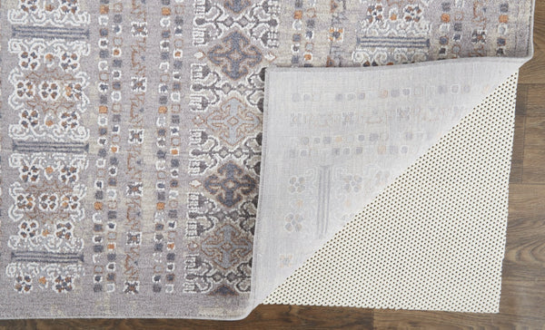 HomeRoots 12' Geometric Distressed Area Rug in Orange, Gray, and White - Stain-Resistant for Modern Spaces 12' X 15' 513749