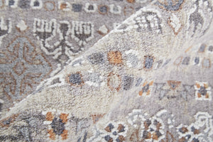 HomeRoots 12' Geometric Distressed Area Rug in Orange, Gray, and White - Stain-Resistant for Modern Spaces 12' X 15' 513749