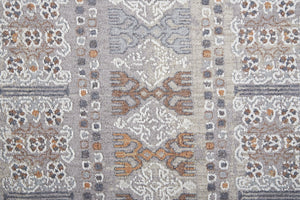 HomeRoots 12' Geometric Distressed Area Rug in Orange, Gray, and White - Stain-Resistant for Modern Spaces 12' X 15' 513749