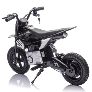 English Elm 24v Kids Electric Motocross Motorcycle 200w Hub Motor Suspension Led Bluetooth Audio Black W1578P225053