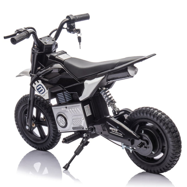 English Elm 24v Kids Electric Motocross Motorcycle 200w Hub Motor Suspension Led Bluetooth Audio Black W1578P225053