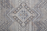 Homeroots 12' X 15' Ivory And Gray Geometric Power Loom Distressed Stain Resistant Area Rug  Polyester 513758