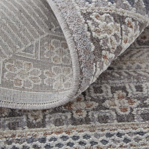 HomeRoots 12' Ivory and Gray Geometric Area Rug - Distressed, Stain-Resistant Design for Stylish Durability 12' X 15' 513758