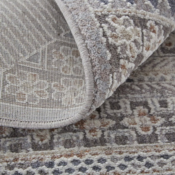 HomeRoots 12' Ivory and Gray Geometric Area Rug - Distressed, Stain-Resistant Design for Stylish Durability 12' X 15' 513758